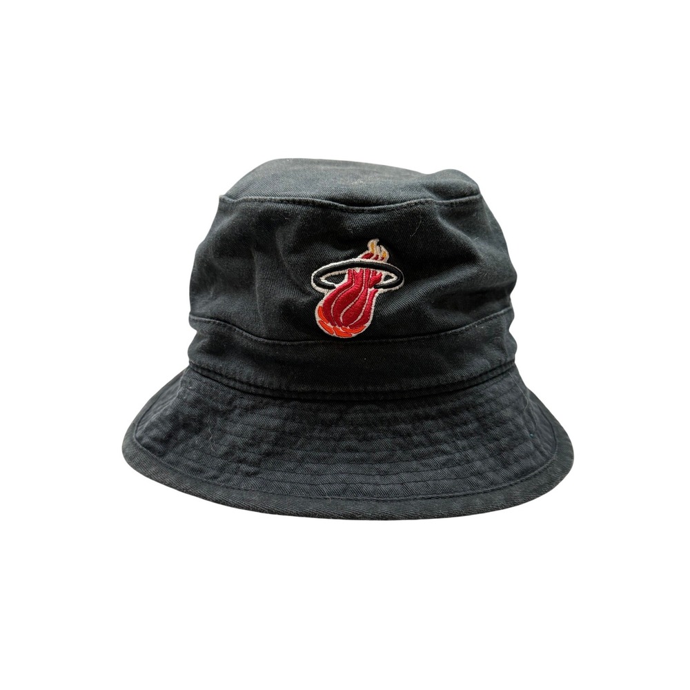 Mitchell & Ness Bucket Hat Mens Black Miami Heat Hardwood Classics OSFM